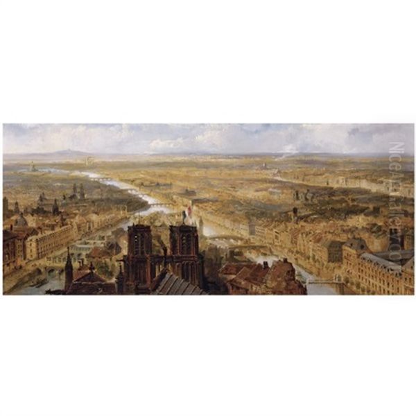 View Of Paris Oil Painting by Edmund John Niemann