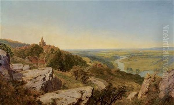 A View Of Kirkby Overblow, North Yorkshire Oil Painting by Edmund John Niemann