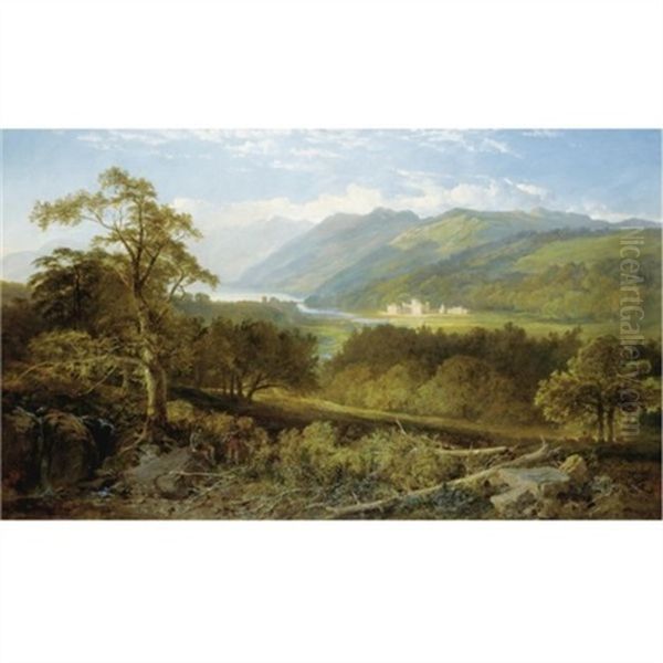 A View Of Taymouth Castle On Loch Tay Oil Painting by Edmund John Niemann