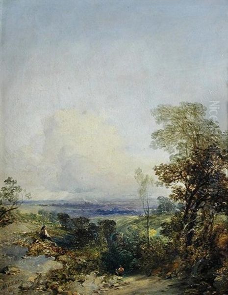 A View Of The Surrey Hills by Edmund John Niemann