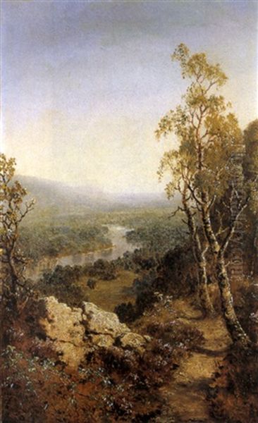 Flusslandschaft Oil Painting by Edmund John Niemann