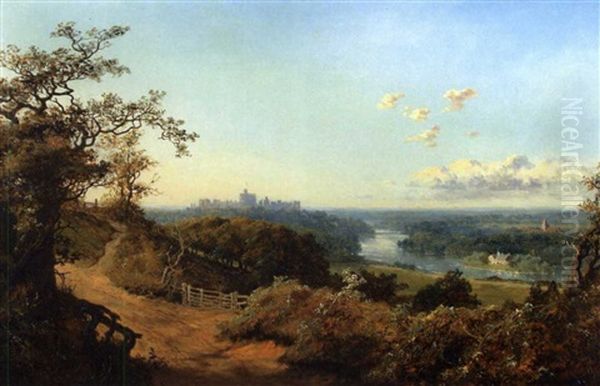 Windsor Castle From Coopers Hill Oil Painting by Edmund John Niemann