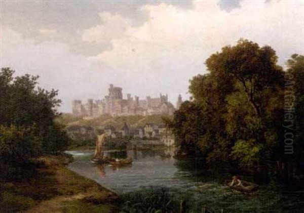 Windsor Castle From The Thames Oil Painting by Edmund John Niemann