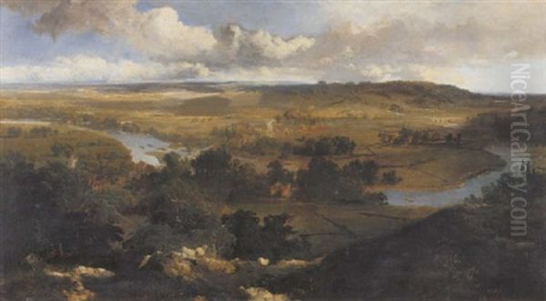 View Over Streatley And Goring Oil Painting by Edmund John Niemann