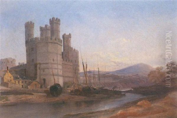 The Eagle Tower, Caernarfon Castle Oil Painting by Edmund John Niemann