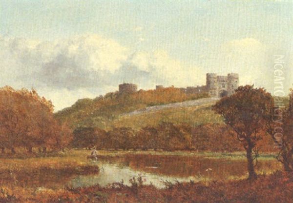 Carisbrooke Castle, Isle Of Wight Oil Painting by Edmund John Niemann