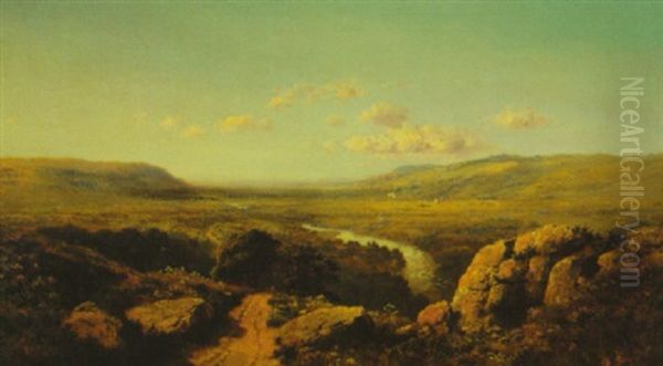 Landscape (near Yorkshire?) Oil Painting by Edmund John Niemann