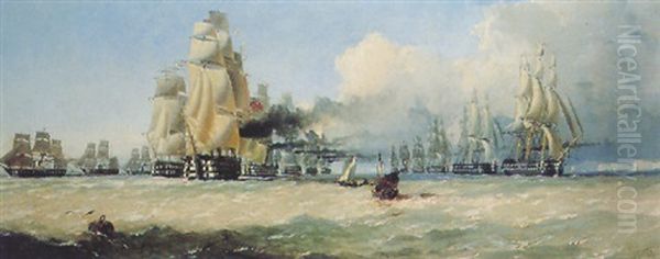 The Baltic Fleet Oil Painting by Edmund John Niemann