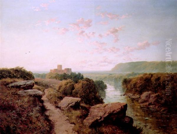 Richmond Castle On The River Wharf by Edmund John Niemann