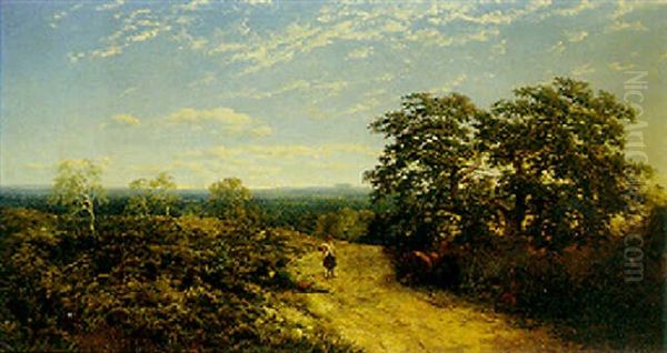 On Pauls Cray Common, Chislehurst, Kent Oil Painting by Edmund John Niemann