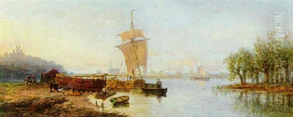 Bootswerft Oil Painting by Edmund John Niemann