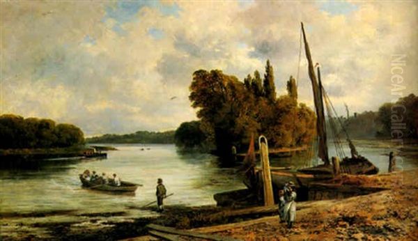 From Kew Bridge Oil Painting by Edmund John Niemann