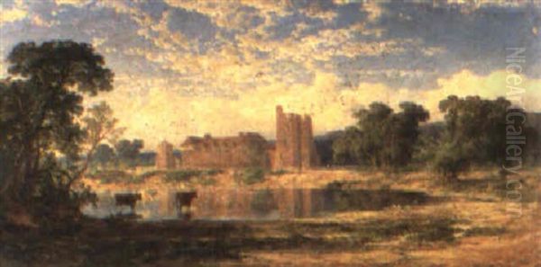 Stokesay Castle, Shropshire Oil Painting by Edmund John Niemann