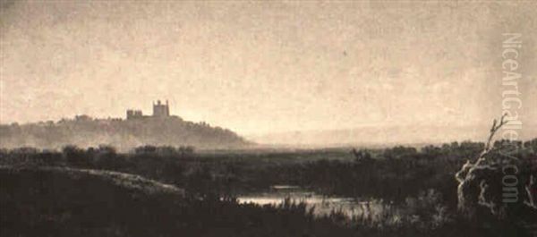 A Distant View Of Durham Oil Painting by Edmund John Niemann