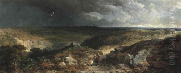 A Stroll On Richmond Moor Oil Painting by Edmund John Niemann