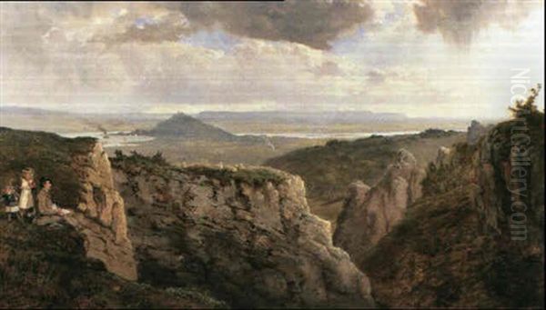 The Elbor Rocks, Looking Towards Glastonbury Oil Painting by Edmund John Niemann