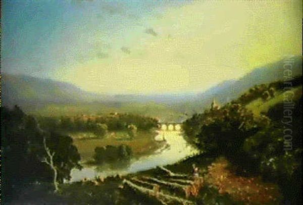 The Wye Valley Oil Painting by Edmund John Niemann