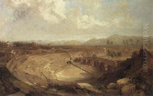 The Theatre At Pompeii Oil Painting by Edmund John Niemann