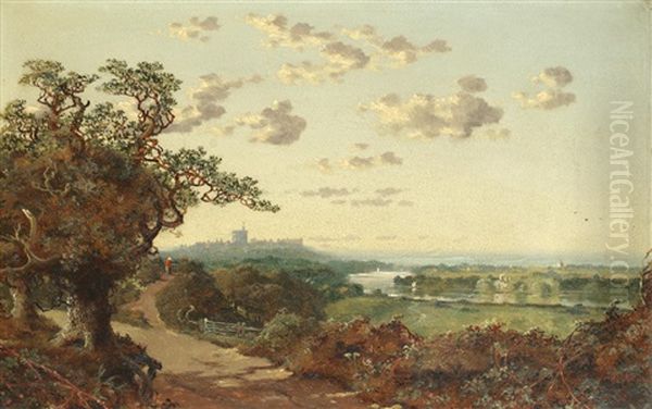 Landscape With Windsor Castle In The Distance Oil Painting by Edward H. Niemann