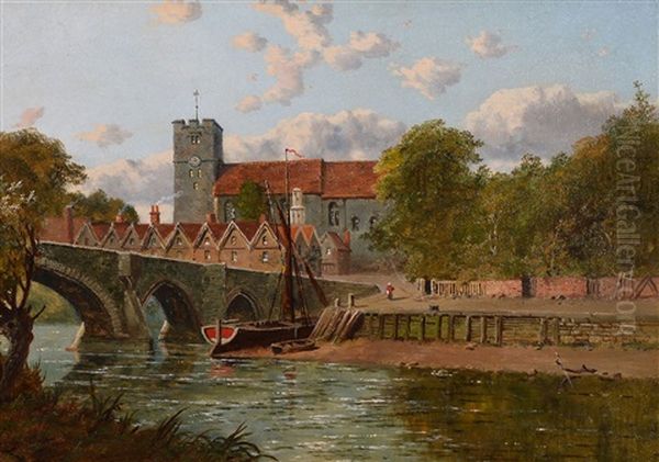 Aylesford, Kent, On The River Oil Painting by Edward H. Niemann