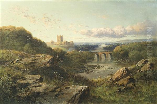 A View Of Richmond, Yorkshire Oil Painting by Edward H. Niemann