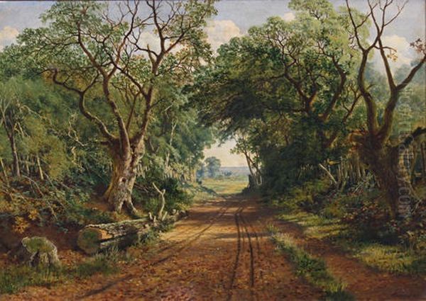 A Wooded Country Lane Oil Painting by Edward H. Niemann