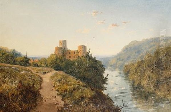 Goodrich Castle On The River Wye Oil Painting by Edward H. Niemann