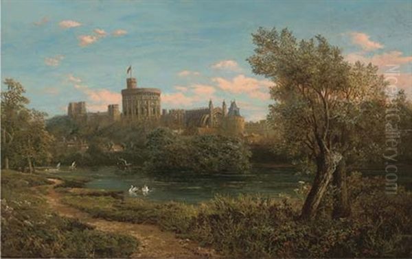 Windsor Castle From Across The Thames Oil Painting by Edward H. Niemann