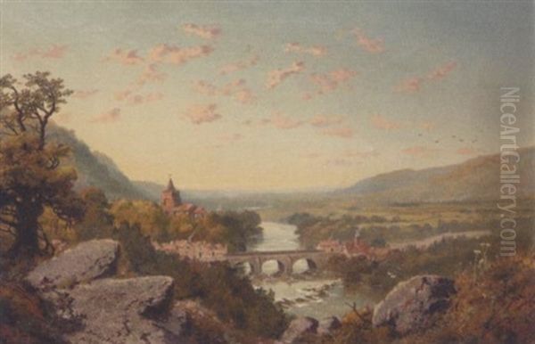 Darley Bridge On The Derwent Oil Painting by Edward H. Niemann