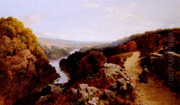 On The Nidd Oil Painting by Edward H. Niemann