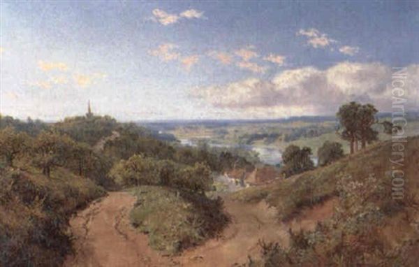 Rowsley On The Derwent Oil Painting by Edward H. Niemann