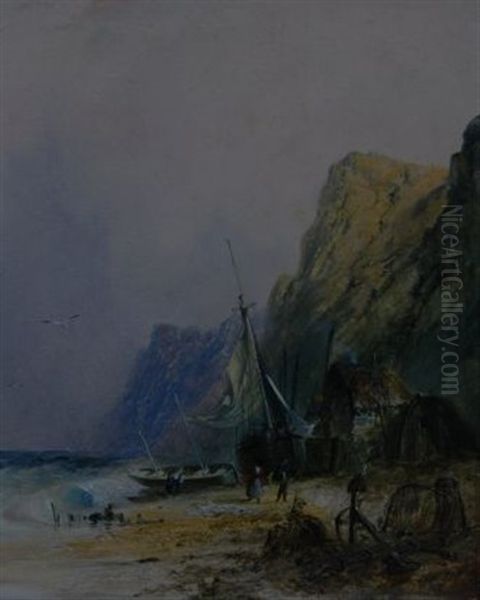 Setting Ashore Oil Painting by Georg Niemann