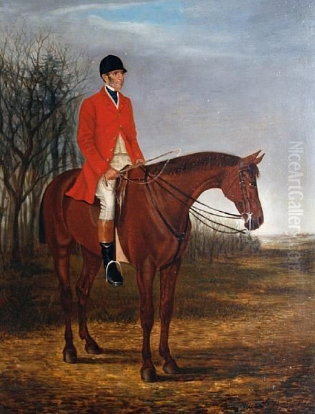 A Huntsman And Horse Oil Painting by Alfred S. Bishop