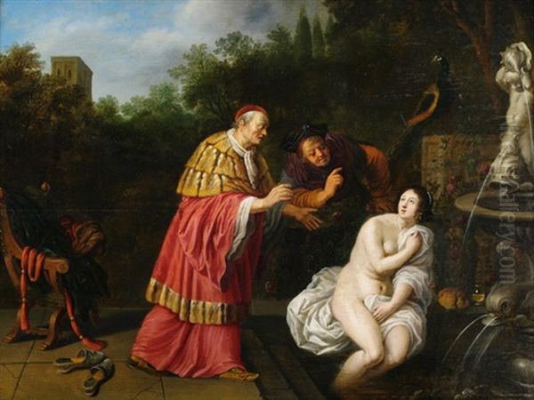 Susanna Und Die Alten Oil Painting by Adriaen van Nieulandt the Elder