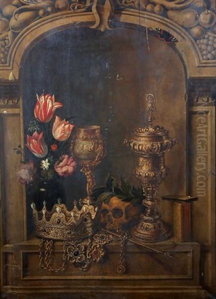 Vanite Oil Painting by Adriaen van Nieulandt the Elder