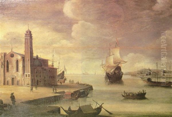 Dutch Harbor by Adriaen van Nieulandt the Elder