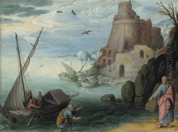 The Miraculous Draught Of Fishes Oil Painting by Willem van Nieulandt the Younger