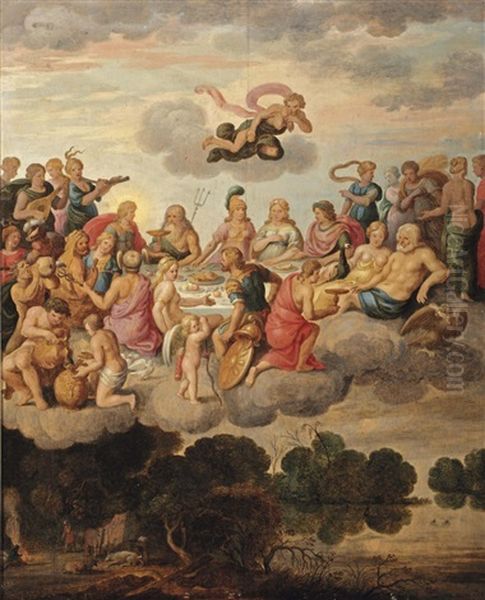 The Feast Of The Gods Oil Painting by Willem van Nieulandt the Younger