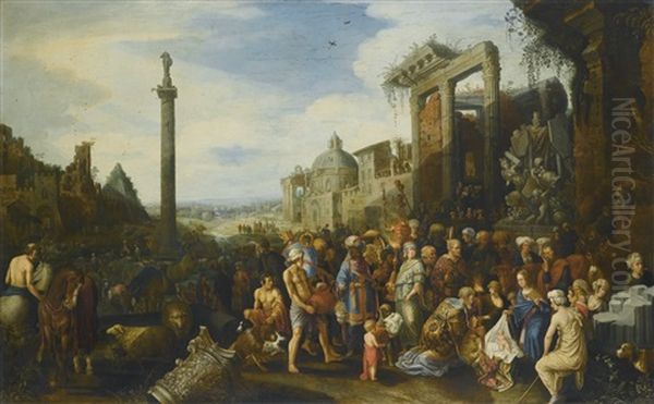 The Adoration Of The Magi Oil Painting by Willem van Nieulandt the Younger