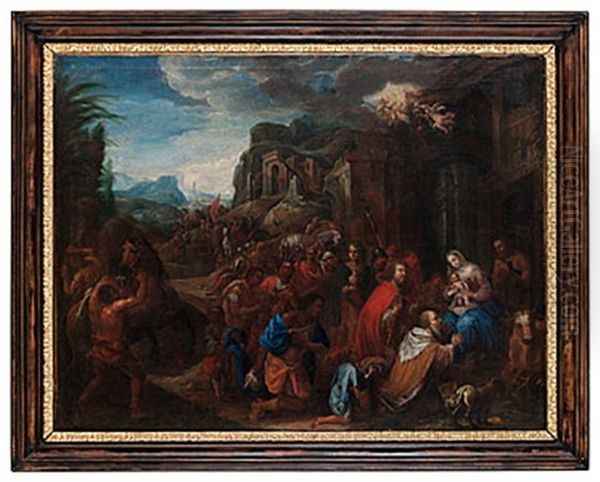 Konungarnas Tillbedjan Oil Painting by Willem van Nieulandt the Younger