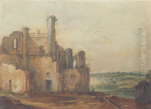 Landscape With Ruins Oil Painting by Willem van Nieulandt the Younger