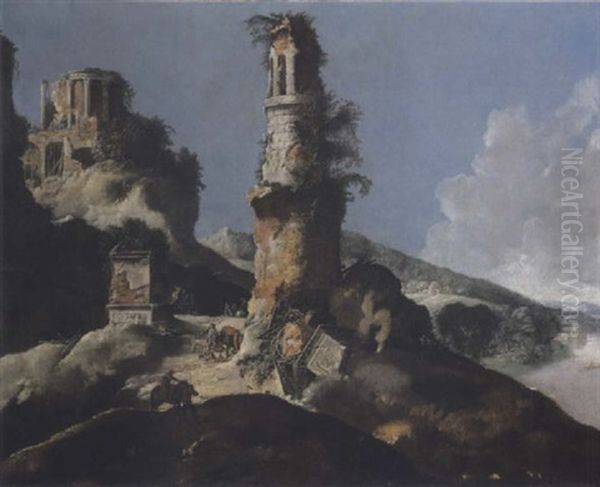 Veduta Di Tivoli Oil Painting by Willem van Nieulandt the Younger