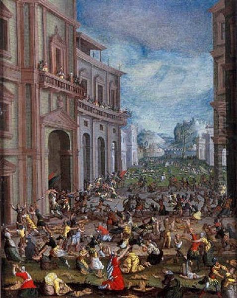 Le Massacre Des Innocents Oil Painting by Willem van Nieulandt the Younger