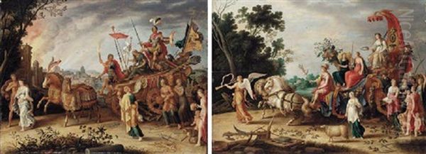 The Triumph Of War Oil Painting by Willem van Nieulandt the Younger