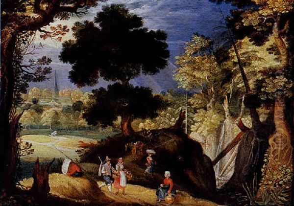 Paysage: Foret Animee Oil Painting by Willem van Nieulandt the Younger