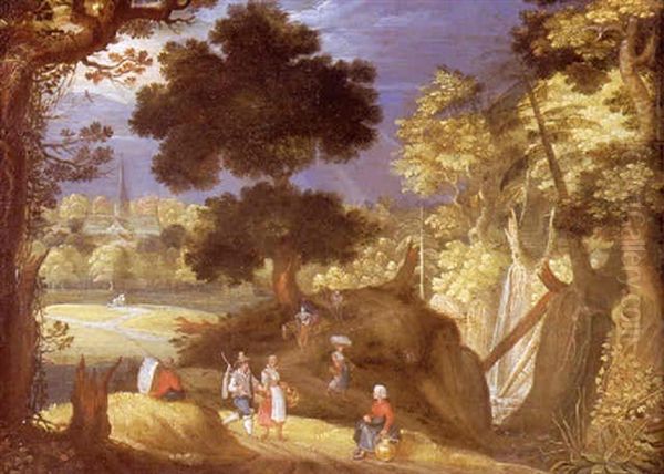 Scene Champetre Oil Painting by Willem van Nieulandt the Younger