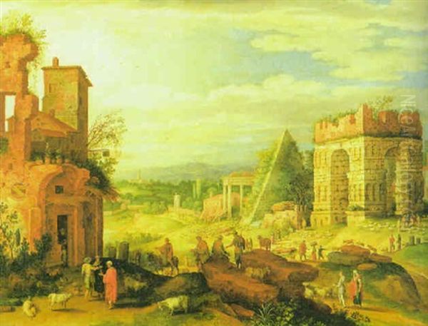 Heroische Landschaft Aus Den Albanerbergen Oil Painting by Willem van Nieulandt the Younger