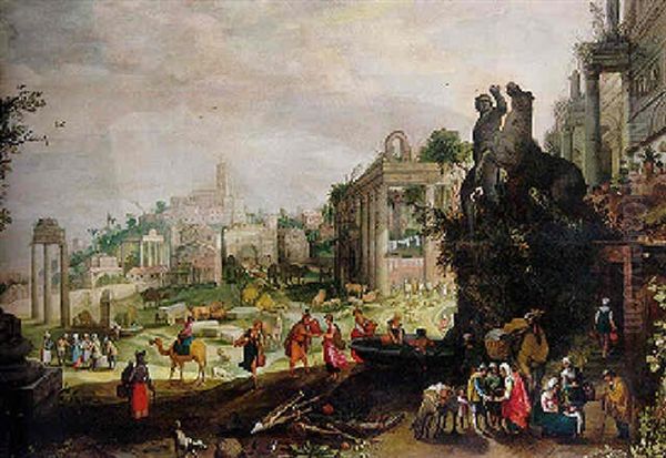 Le Campo Vaccino Oil Painting by Willem van Nieulandt the Younger