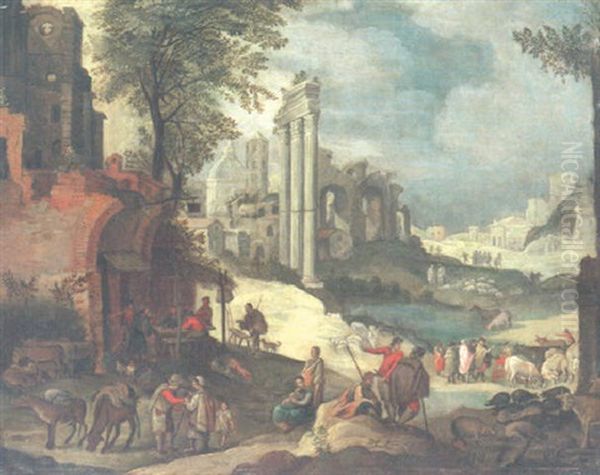 Romische Ruinenlandschaft Oil Painting by Willem van Nieulandt the Younger