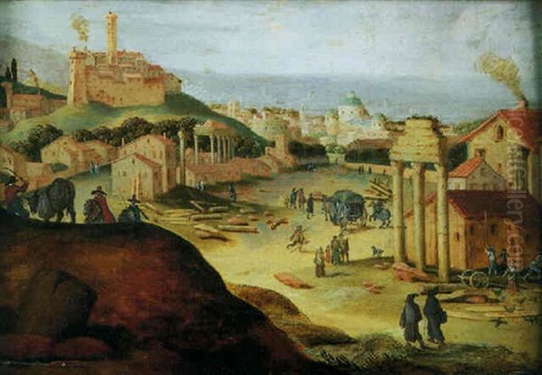 Vue Du Campo Vaccino Oil Painting by Willem van Nieulandt the Younger